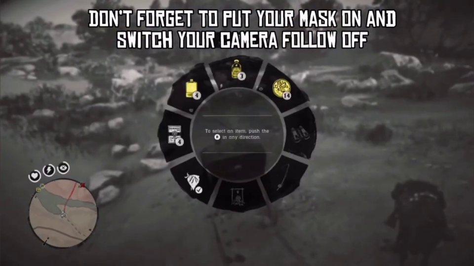 Mask on, camera follow off