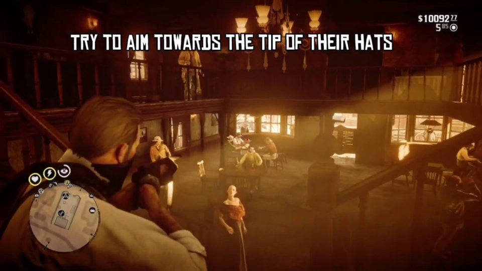 Aim for the tip of their hats