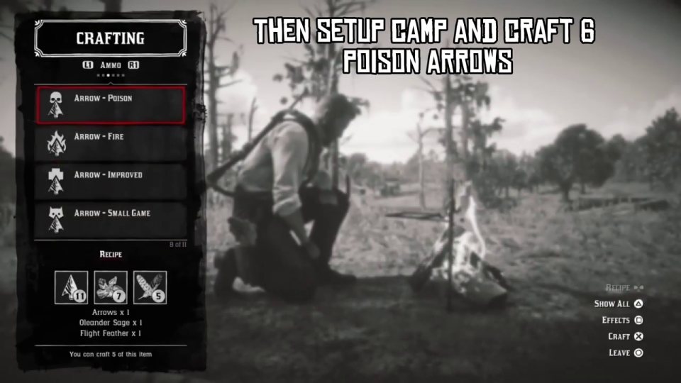 Craft 6 poison arrows