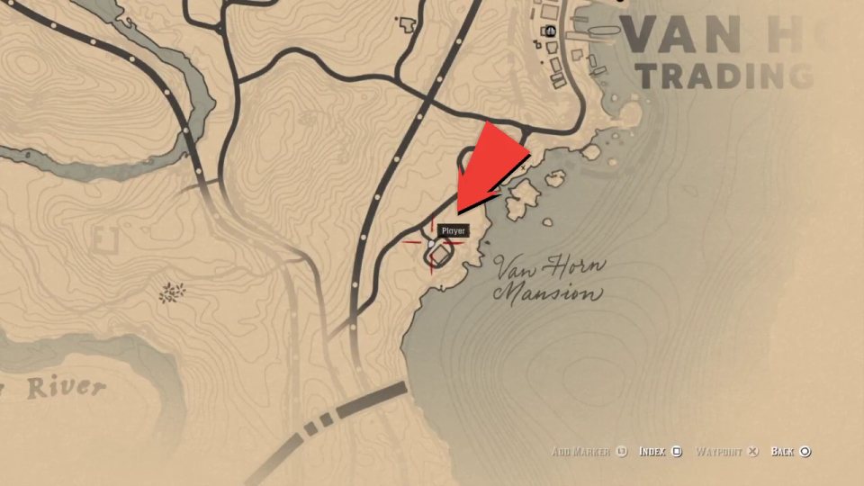 Set a waypoint on the Van Horn Mansion