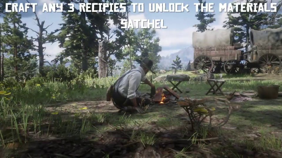 Craft any 3 recipes for the materials satchel